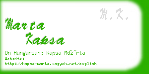 marta kapsa business card